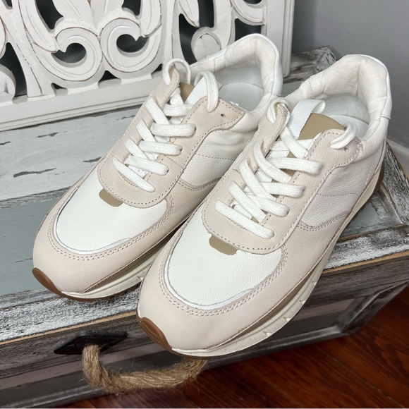 Madewell Kickoff Trainer Sneakers Size 9 Leather Antique Cream Multi NWOT - Picture 5 of 14